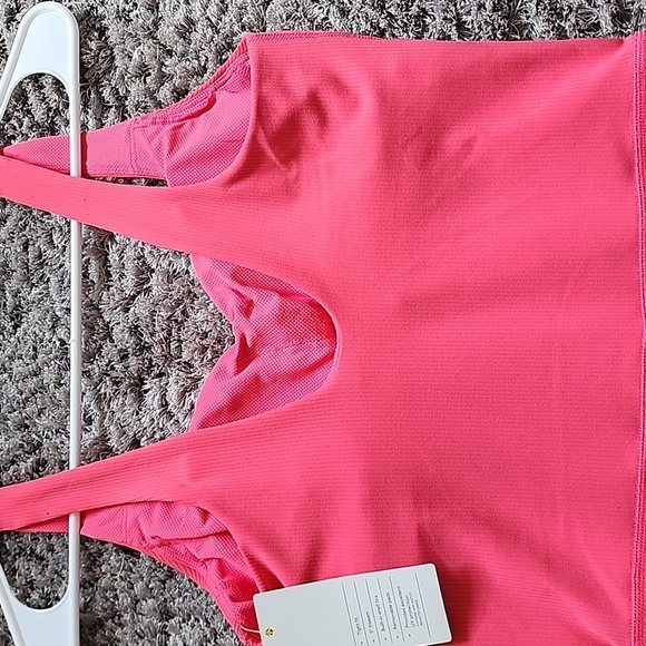 All In Motion Brushed & Sculpted Rib Sports Short Bodysuit, Size S coral color. - Picture 6 of 15
